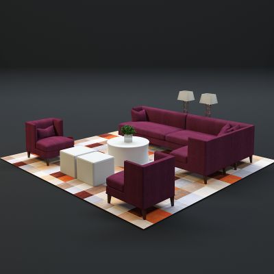 现代沙发茶几组合