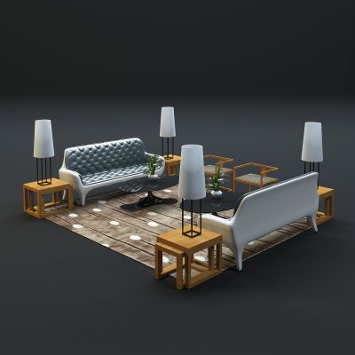 现代沙发茶几组合