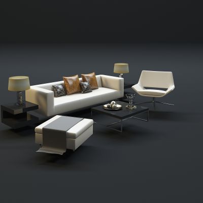 现代沙发茶几组合
