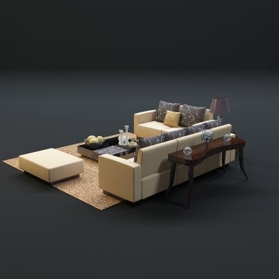 现代沙发茶几组合