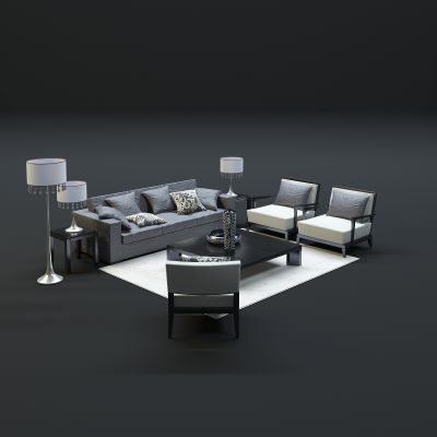 现代沙发茶几组合
