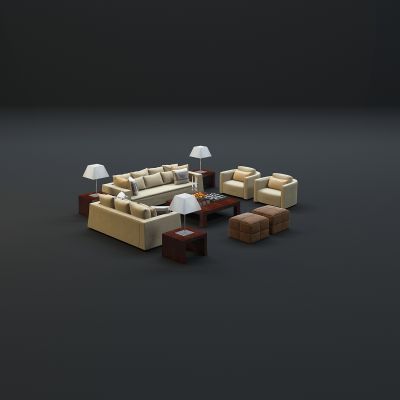 现代沙发茶几组合