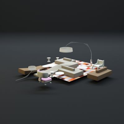 现代沙发茶几组合