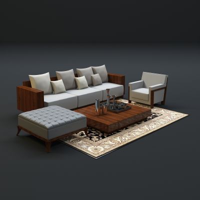 现代沙发茶几组合