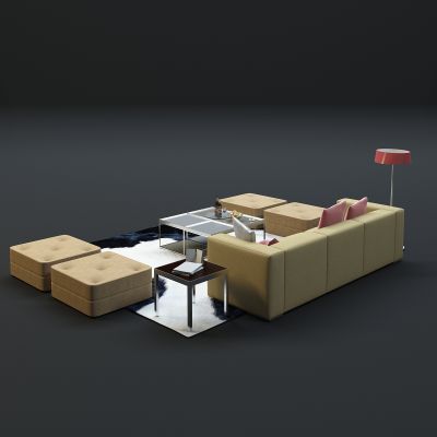 现代沙发茶几组合