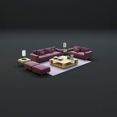 现代沙发茶几组合