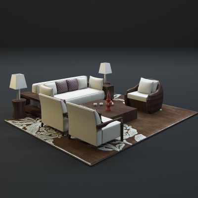 现代沙发茶几组合