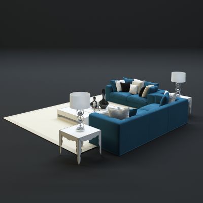 现代沙发茶几组合3D模型