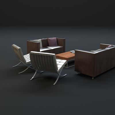 现代沙发茶几组合