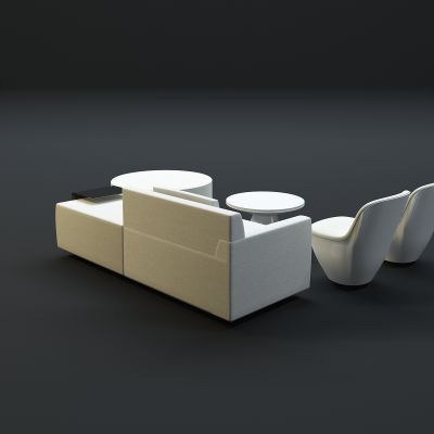 现代沙发茶几组合3D模型