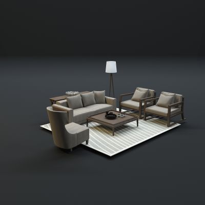 现代沙发茶几组合