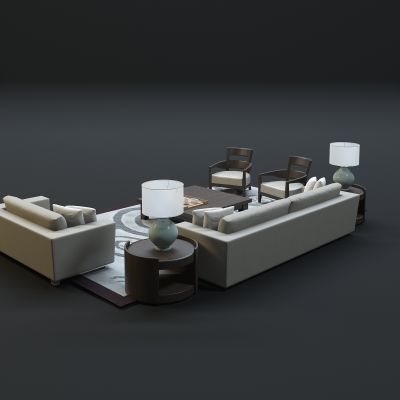 现代沙发茶几组合