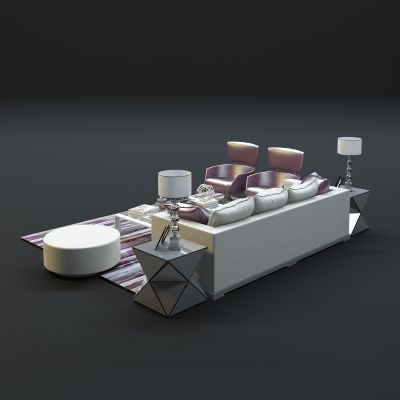 现代沙发茶几组合