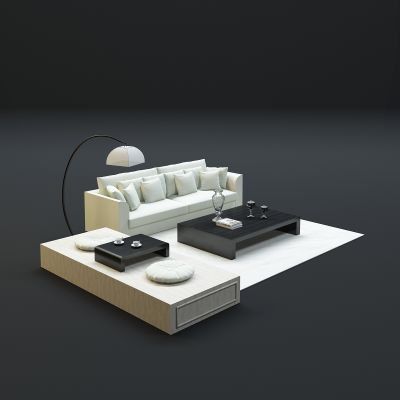 现代沙发茶几组合