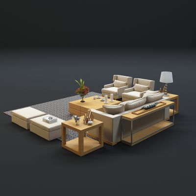 现代沙发茶几组合