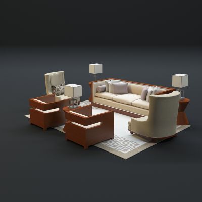 现代沙发茶几组合