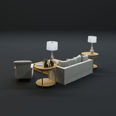 现代沙发茶几组合3D模型