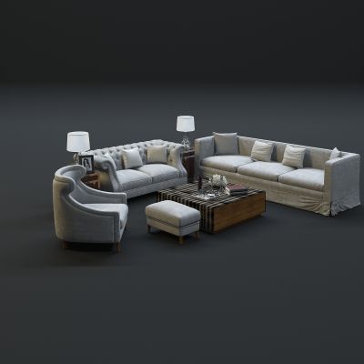 现代沙发茶几组合