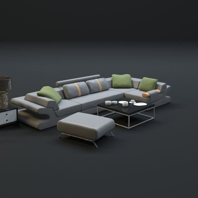 现代沙发茶几组合