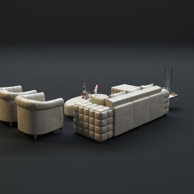 现代沙发茶几组合