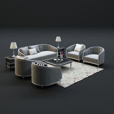 现代沙发茶几组合