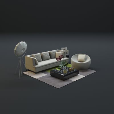现代沙发茶几组合