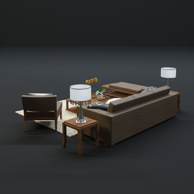 现代沙发茶几组合