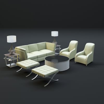 现代沙发茶几组合