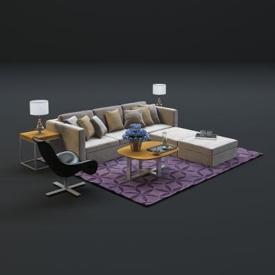 现代沙发茶几组合