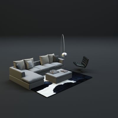 现代沙发茶几组合