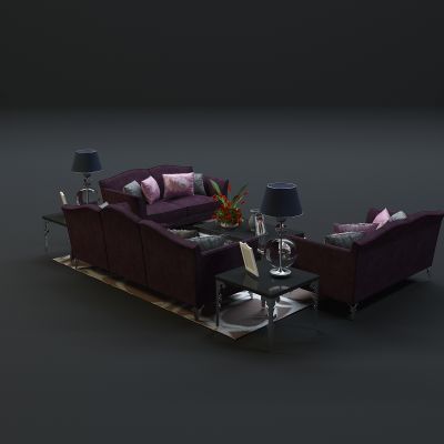 现代沙发茶几组合