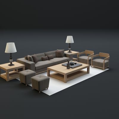 现代沙发茶几组合