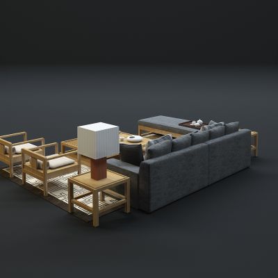 现代沙发茶几组合