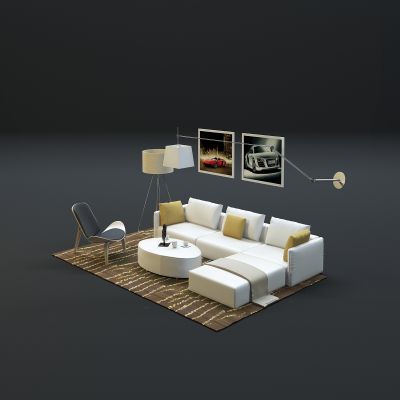 现代沙发茶几组合