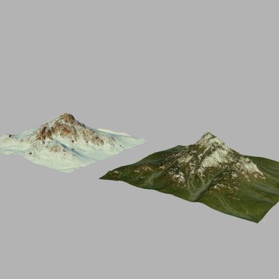 两座山体素材3D模型