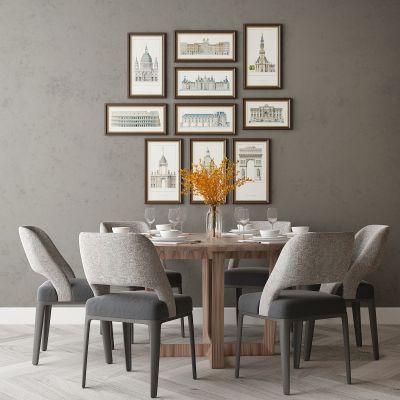 现代家居组合，饰品，沙发柜子挂画