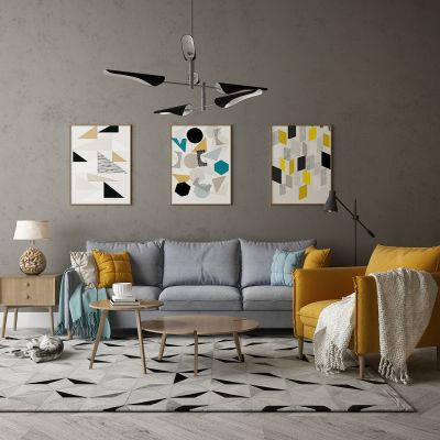 现代家居组合，饰品，沙发柜子挂画