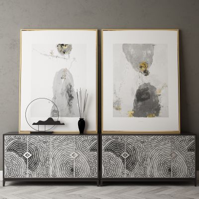 现代家居组合，饰品，沙发柜子挂画
