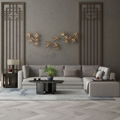 现代家居组合，饰品，沙发柜子挂画