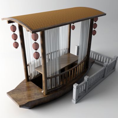 中式餐桌 船 灯笼