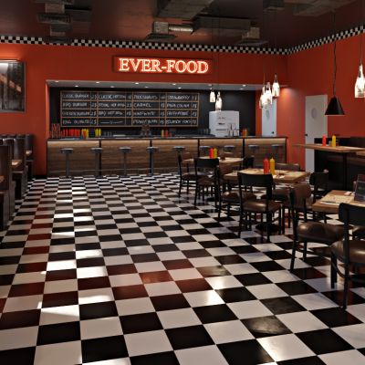 现代餐厅，西餐厅，餐桌椅组合，酒店餐饮，吧台，桌椅组合，酒柜，酒架