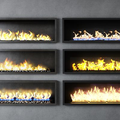 现代壁炉 炉火