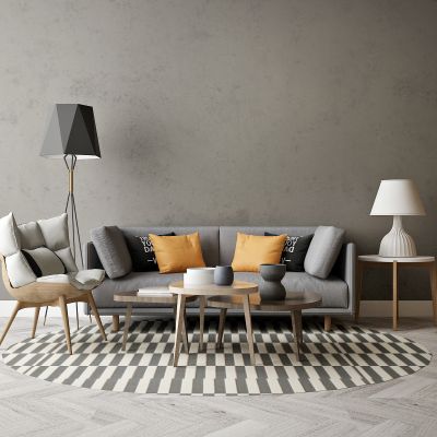 现代家居组合，饰品，沙发柜子挂画