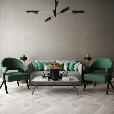 现代家居组合，饰品，沙发柜子挂画