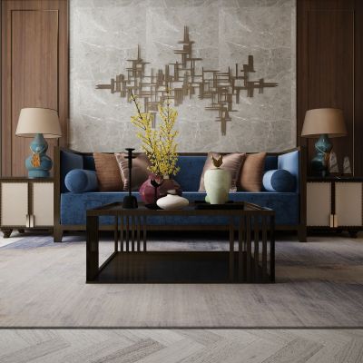 现代家居组合，饰品，沙发柜子挂画