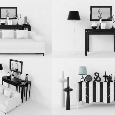 现代柜子组合，墙柜，边柜，玄关柜，装饰柜，装饰品，摆件