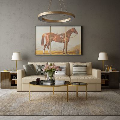 现代家居组合，饰品，沙发柜子挂画