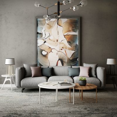 现代家居组合，饰品，沙发柜子挂画