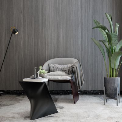 后现代休闲椅 盆栽 落地灯