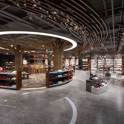 工业风休闲区鞋子专卖店